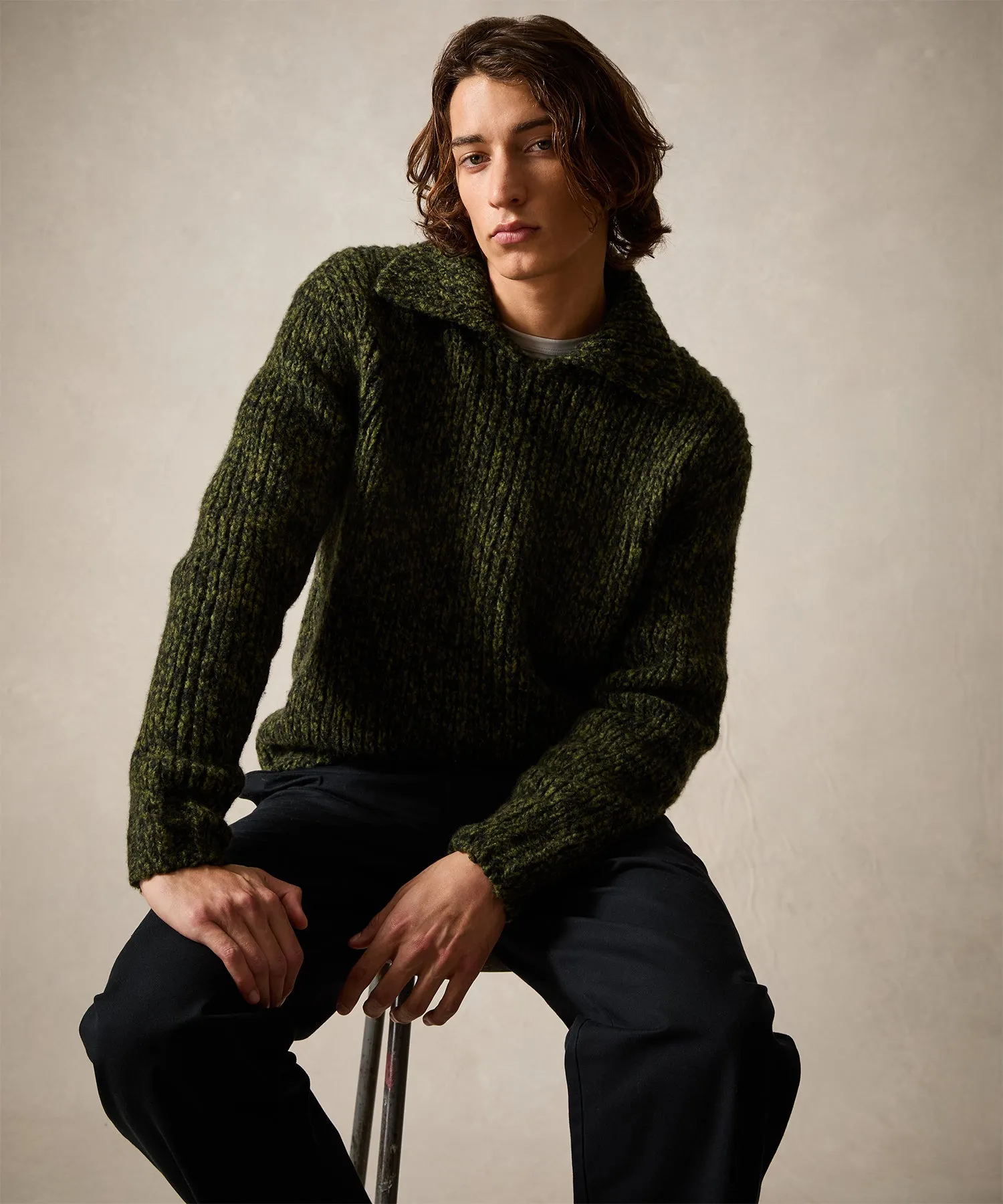 Mouliné Collared Sweater