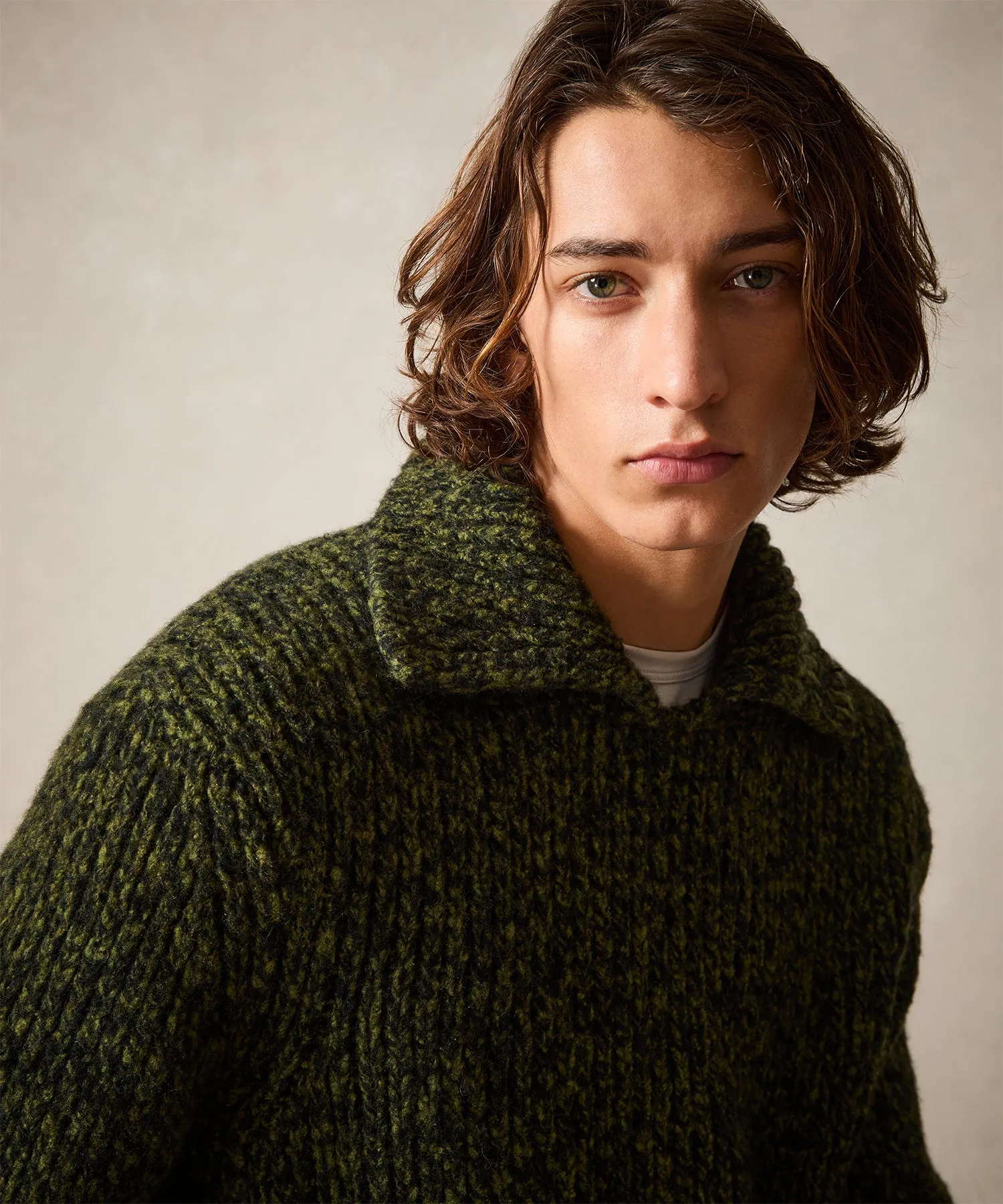 Mouliné Collared Sweater