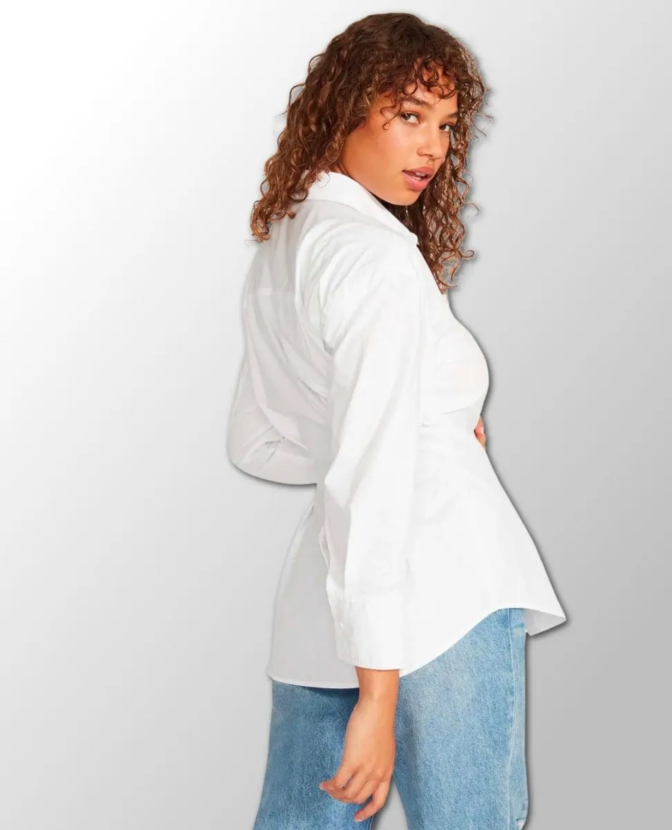 Nadia White Button Down Shirt