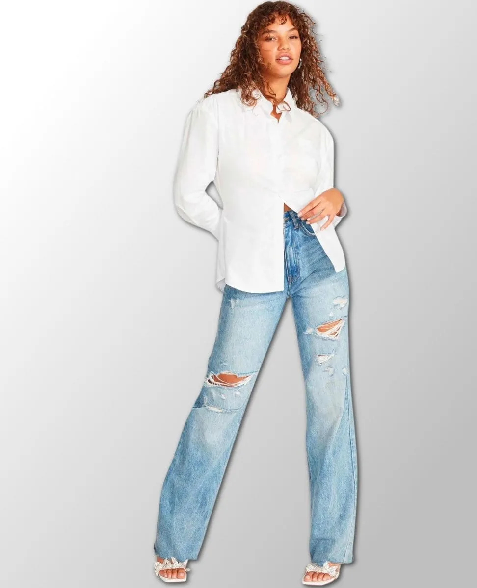 Nadia White Button Down Shirt