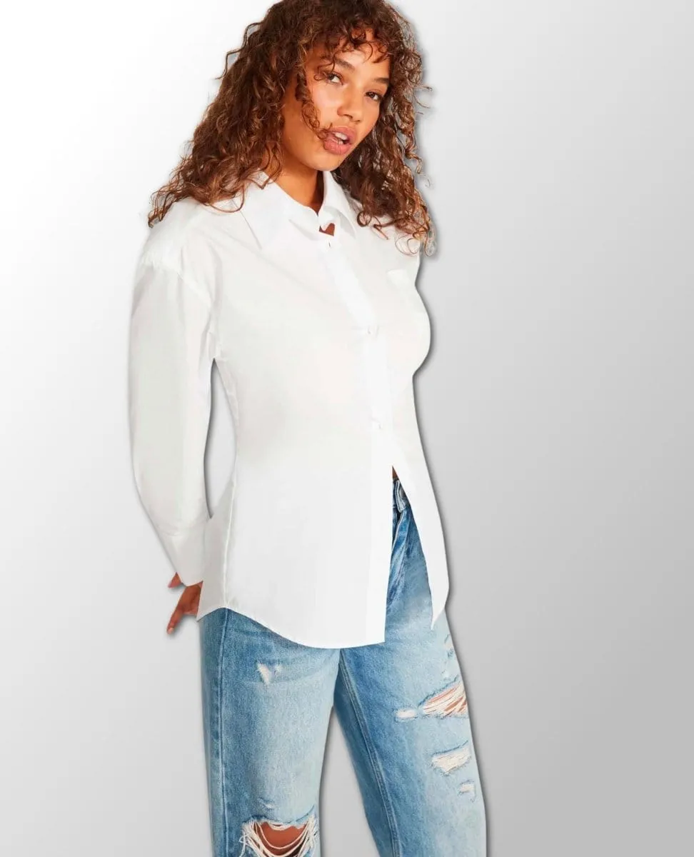 Nadia White Button Down Shirt