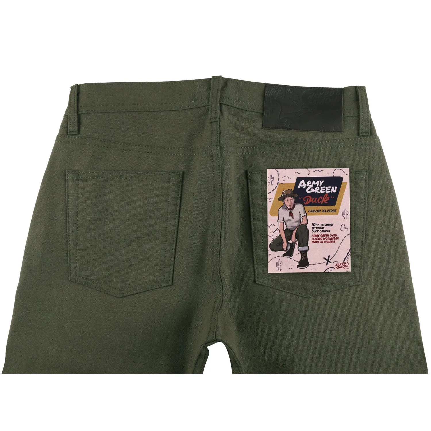 Naked and Famous- Army Green Duck Canvas Selvedge- Super Guy