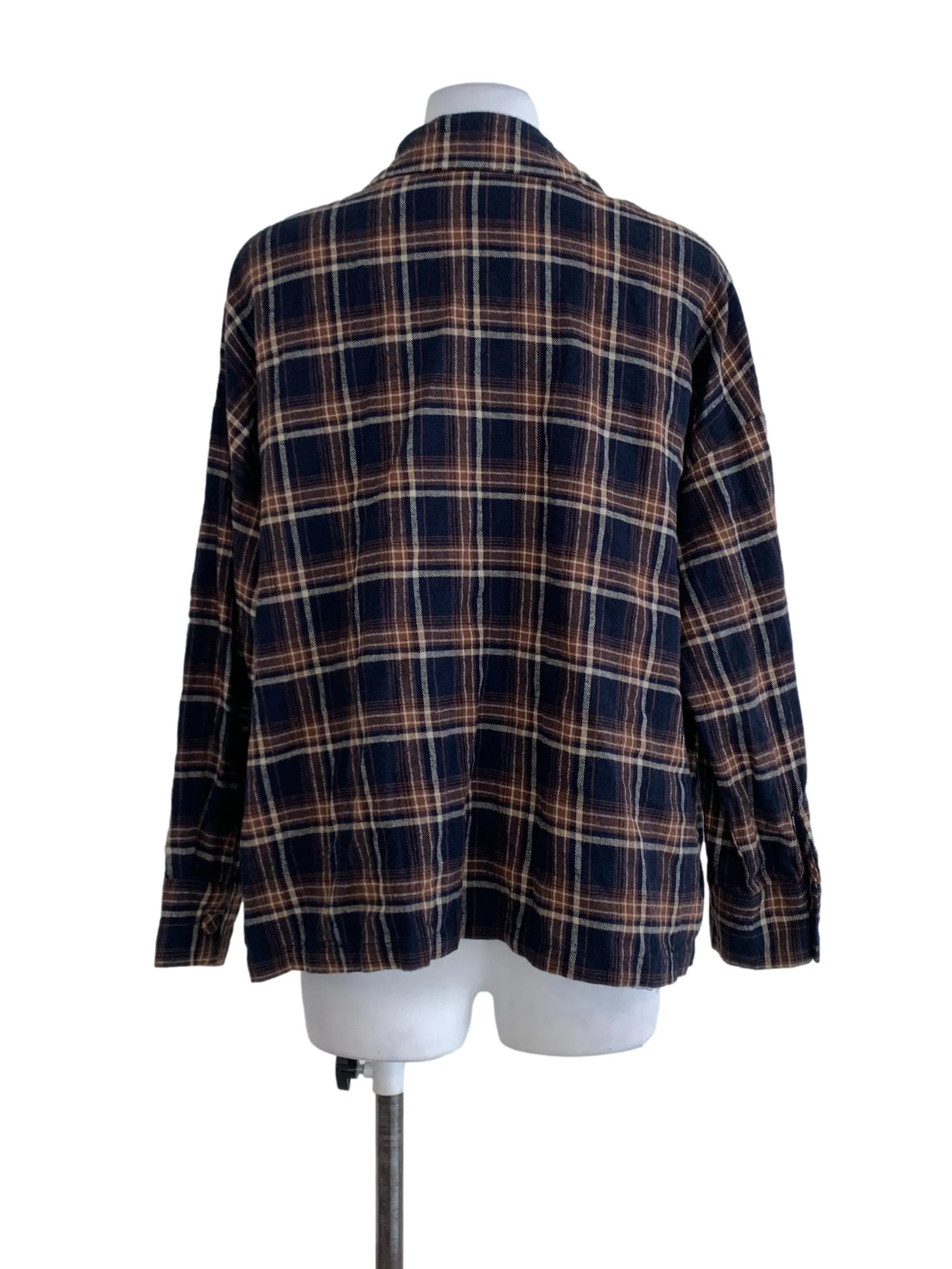 Navy Blue Tartan Buttoned Down Shirt