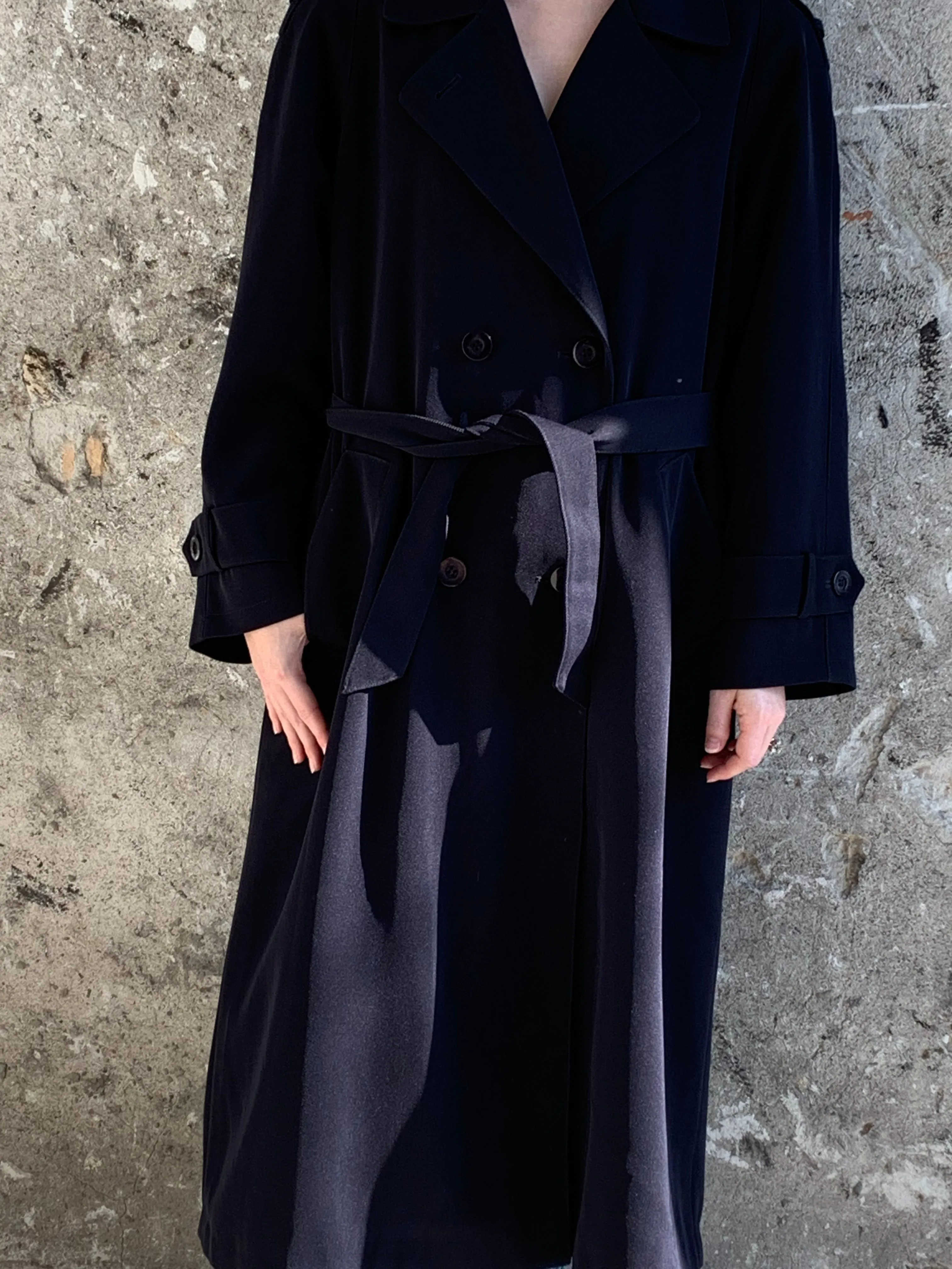 navy trench coat