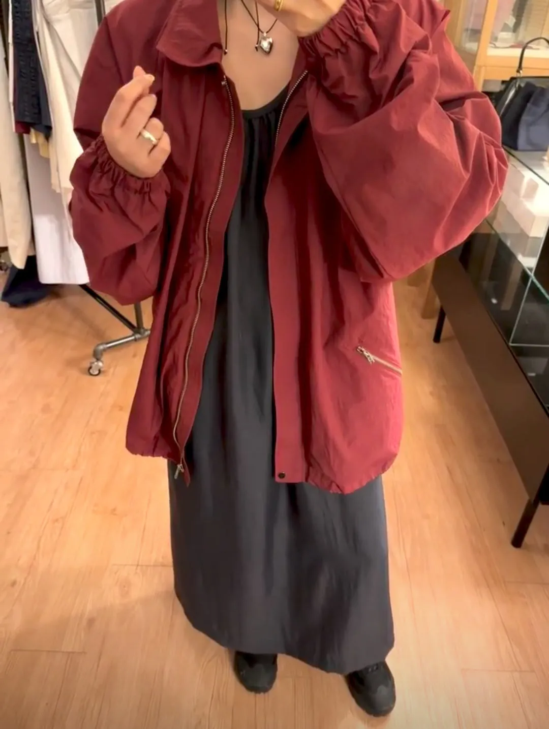 NEW & IN-STOCK - Korean Maroon Windbreaker Jacket