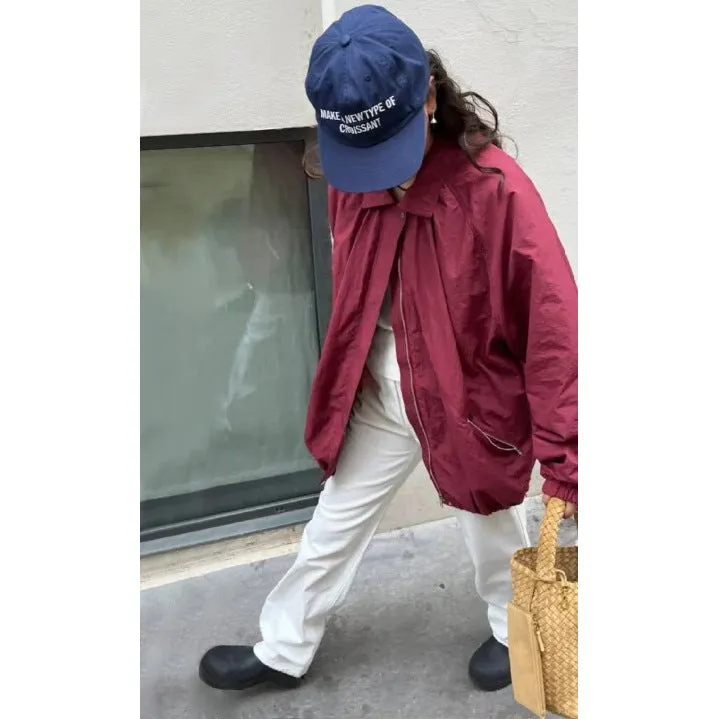 NEW & IN-STOCK - Korean Maroon Windbreaker Jacket