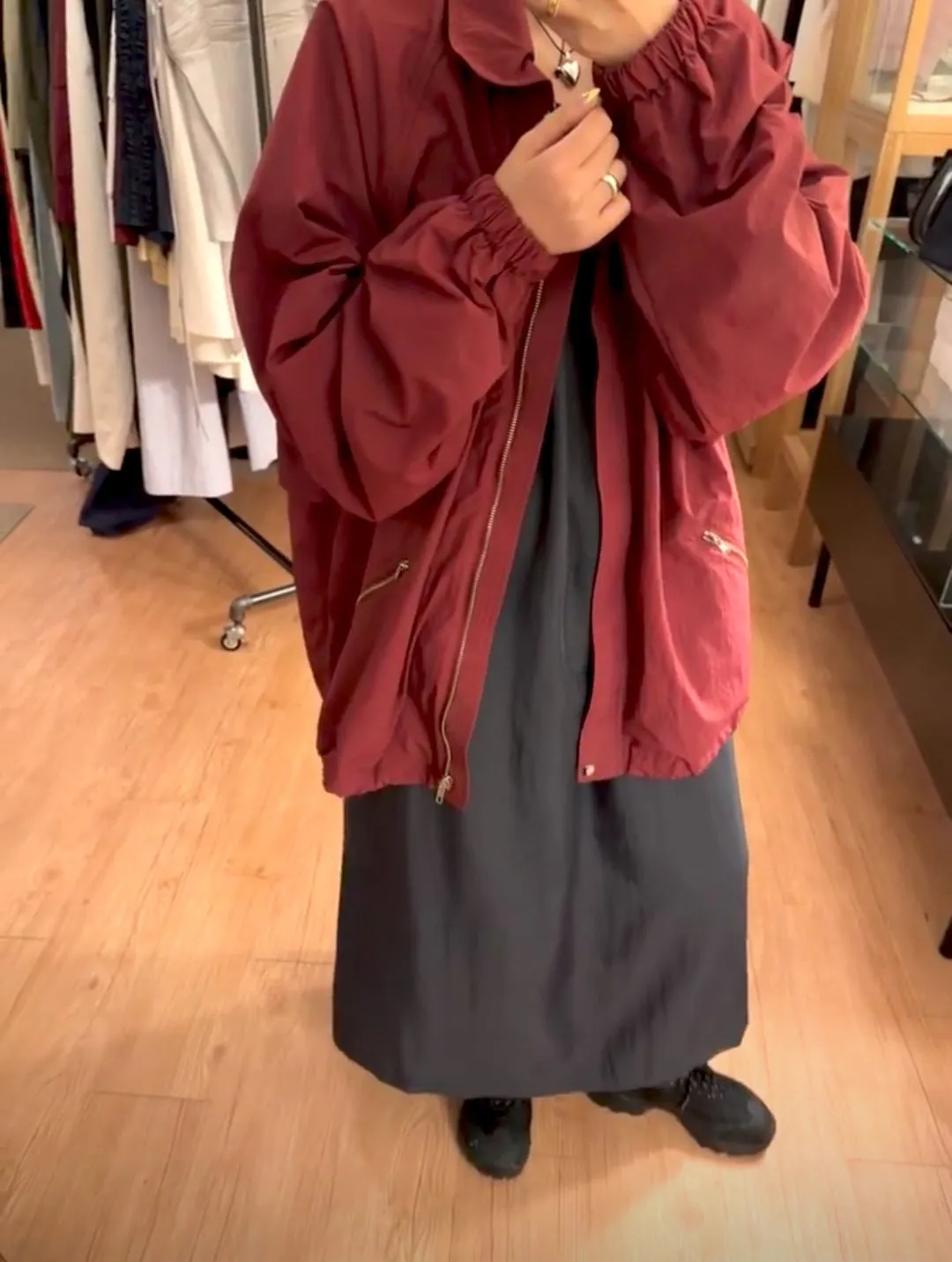 NEW & IN-STOCK - Korean Maroon Windbreaker Jacket