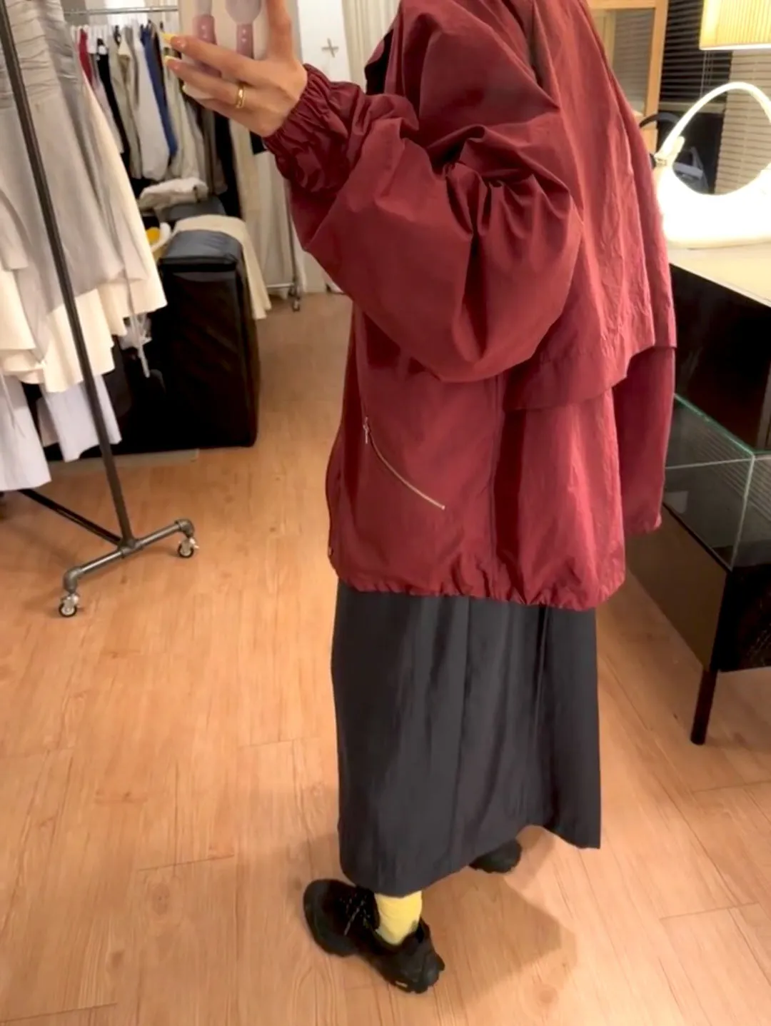 NEW & IN-STOCK - Korean Maroon Windbreaker Jacket