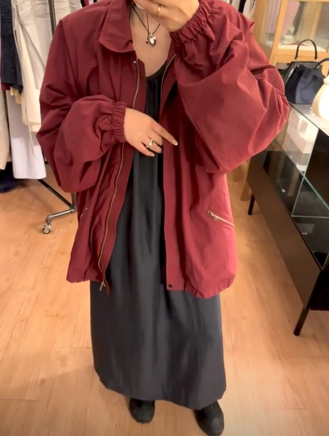 NEW & IN-STOCK - Korean Maroon Windbreaker Jacket