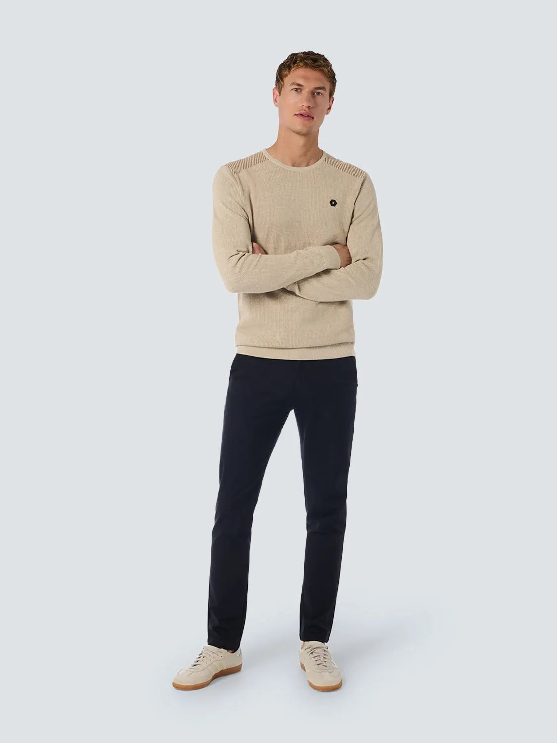 NO EXCESS JACQUARD 2 COLOURED CREWNECK PULLOVER 25230821SN