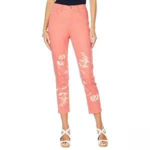 NWT DG2 Women's Floral Printed Hem Skinny Ankle Jeans. 655172 10