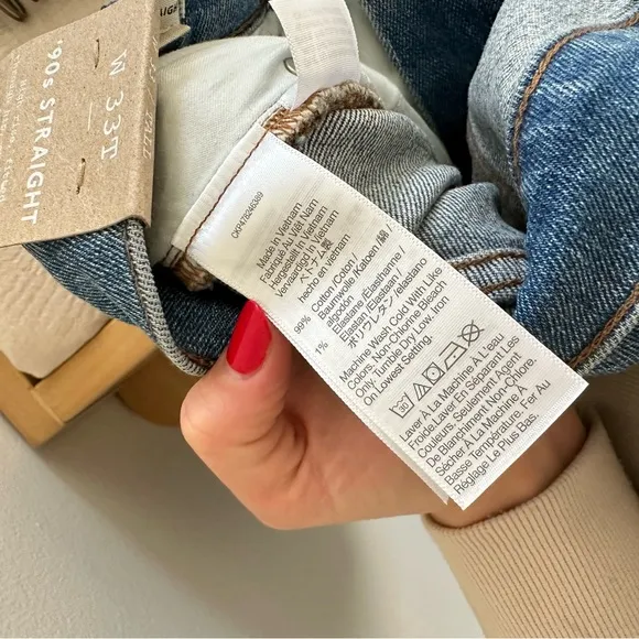 NWT Madewell '90s Straight Jeans in Enmore Wash NN880