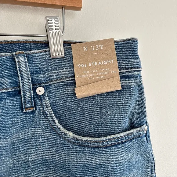 NWT Madewell '90s Straight Jeans in Enmore Wash NN880