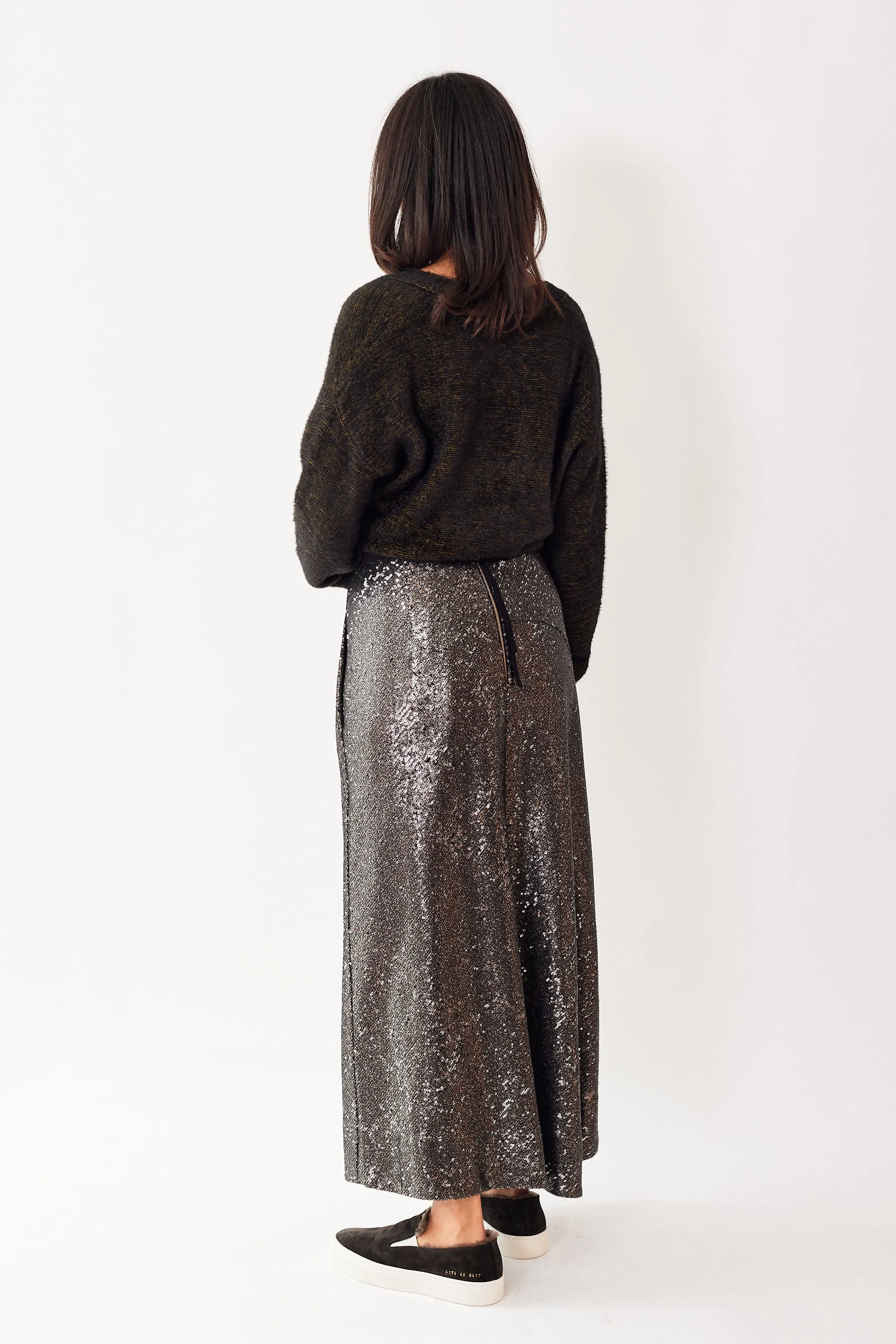 Odeeh Back Zip Sequin Skirt