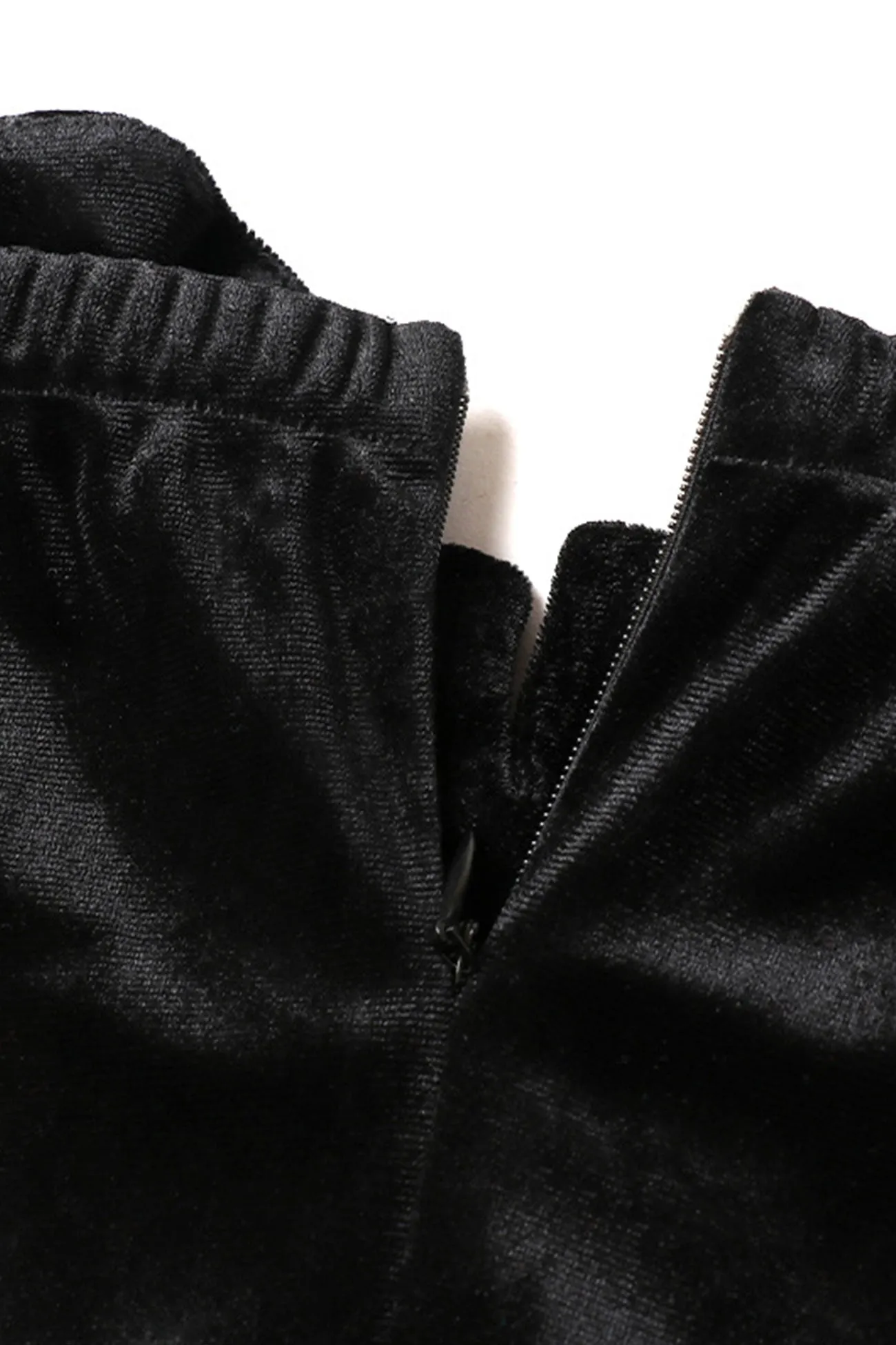 Off Shoulder Flares Sleeve Corset Velvet Dress