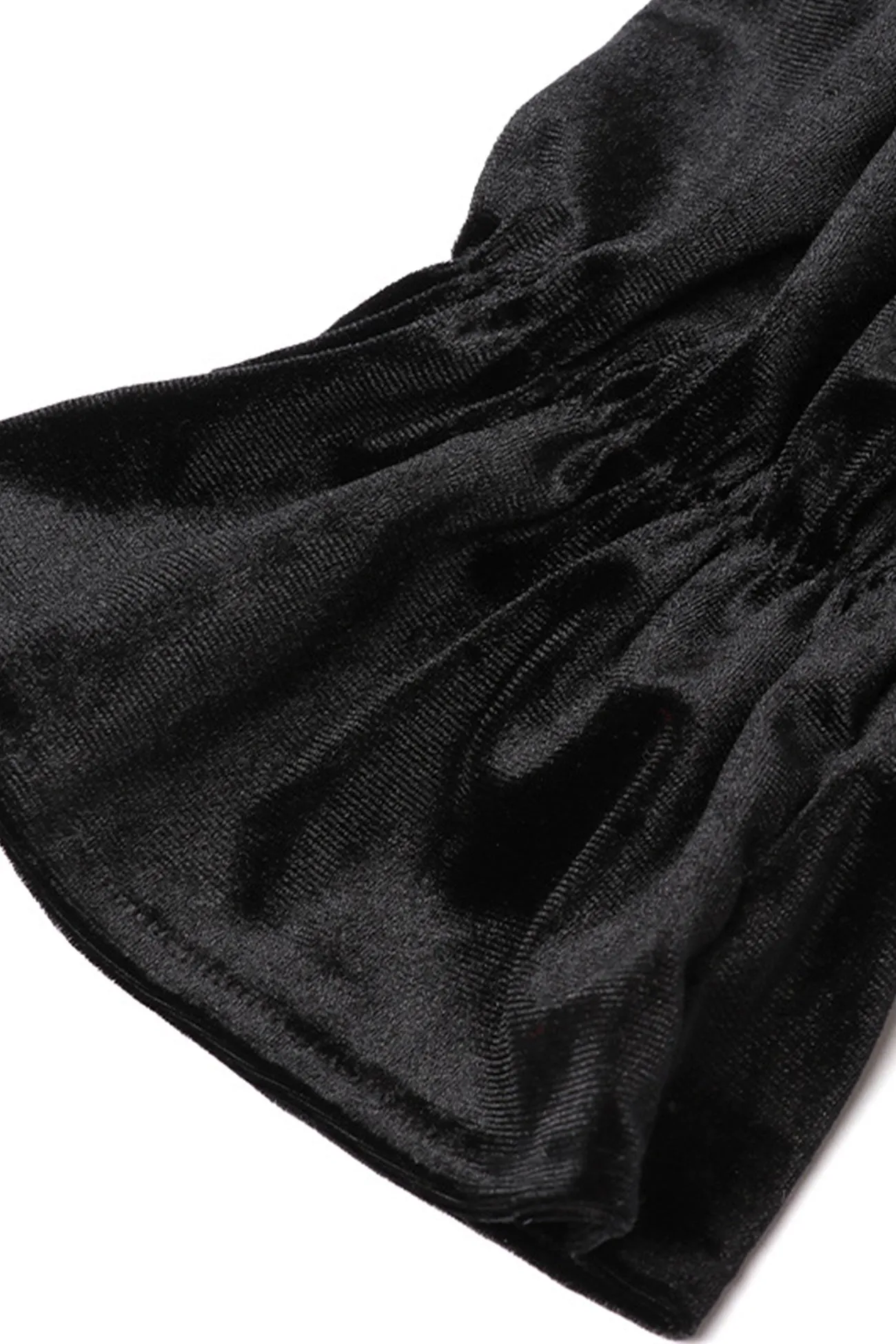 Off Shoulder Flares Sleeve Corset Velvet Dress