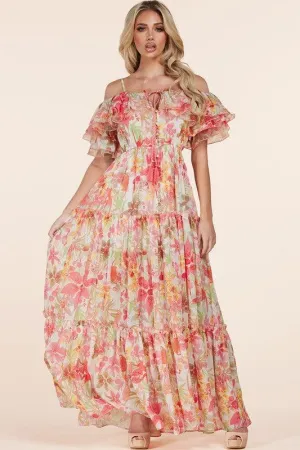 OFF SHOULDER RUFFLE MAXI DRESS