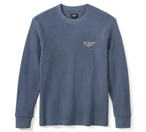OG SILVER WING WAFFLE LONG SLEEVE SHIRT - Vintage Indigo