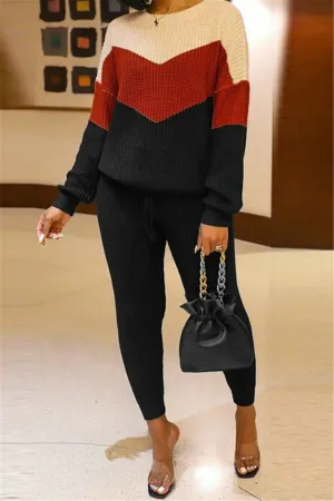 Oh Slay! two piece multi-color knitted set