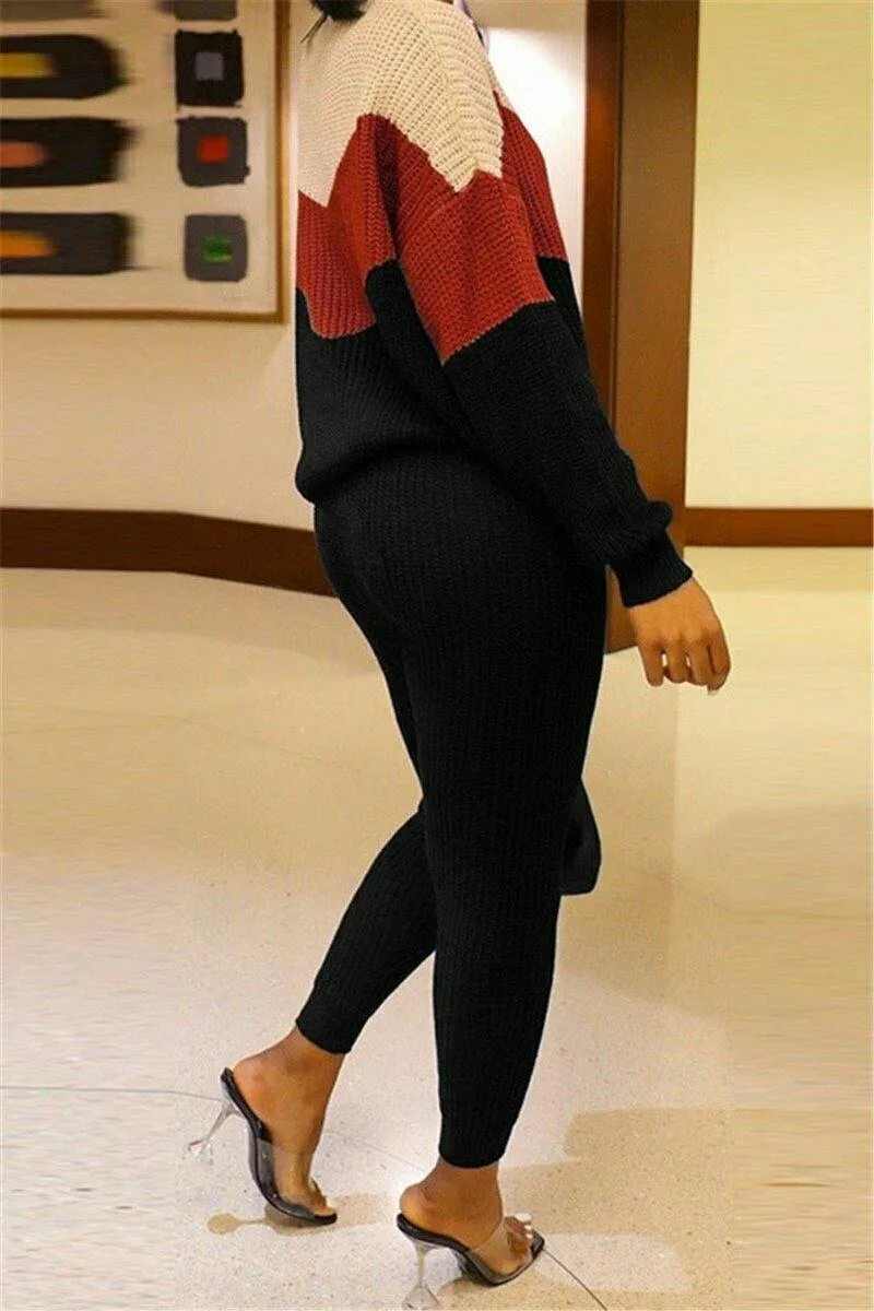 Oh Slay! two piece multi-color knitted set