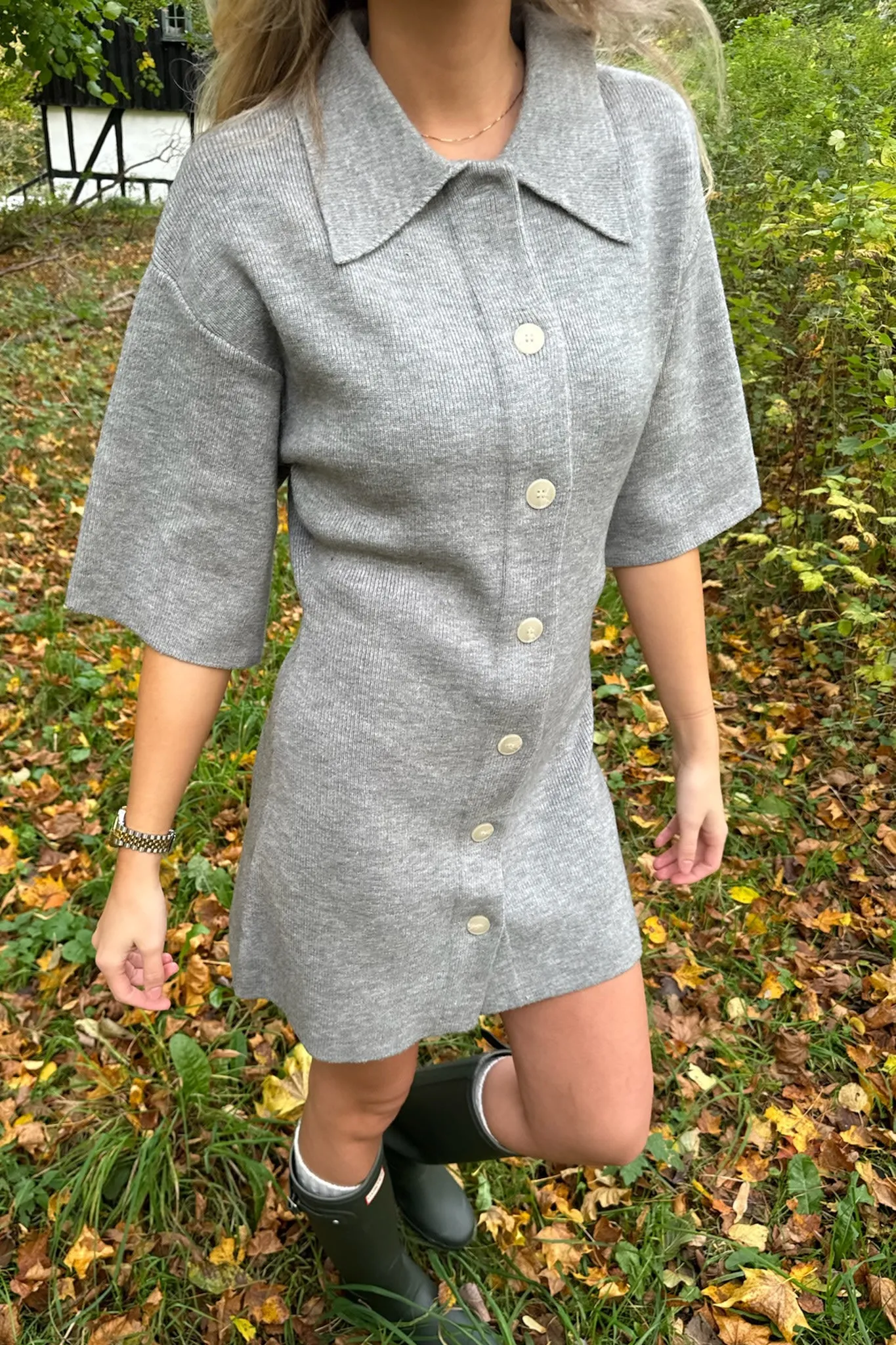 OliviaIC Strik Kjole - Grå