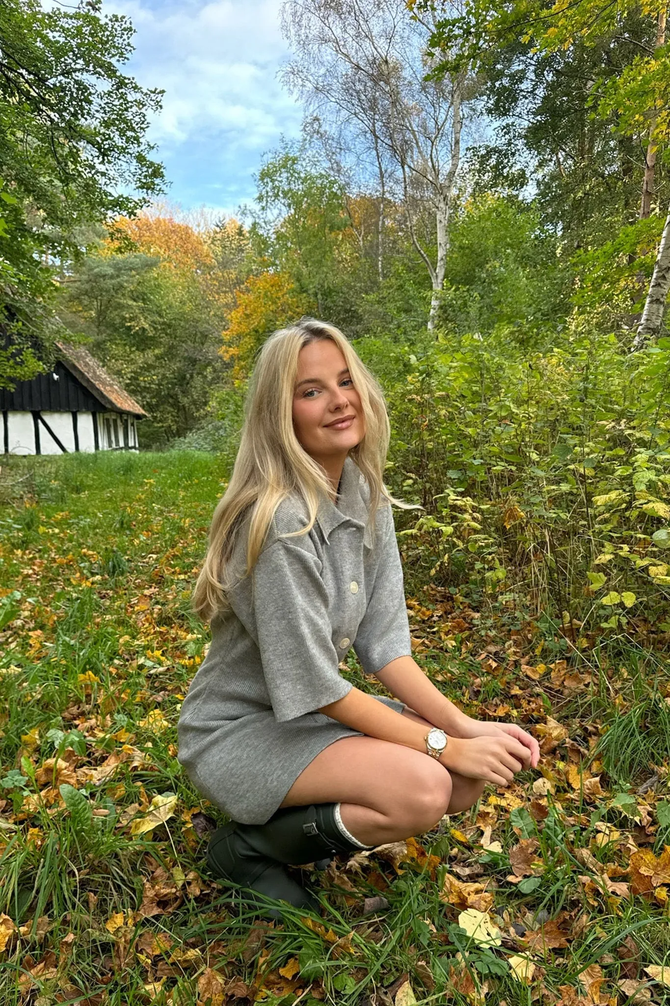 OliviaIC Strik Kjole - Grå