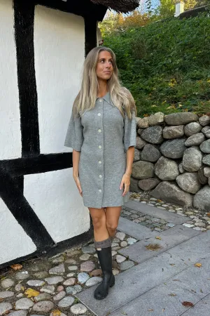 OliviaIC Strik Kjole - Grå