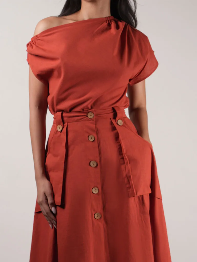 One Shoulder Top & Skirt Set