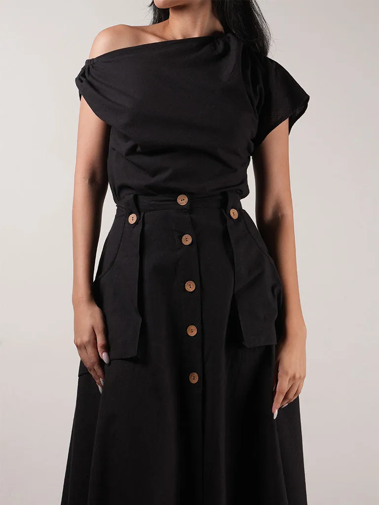 One Shoulder Top & Skirt Set