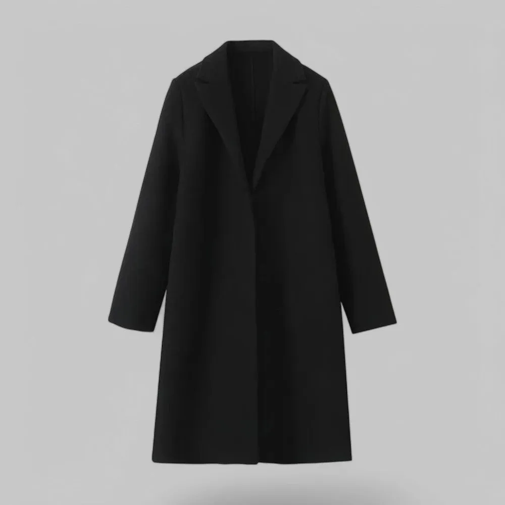 Open Stitch Lapel Collar Trench Coat