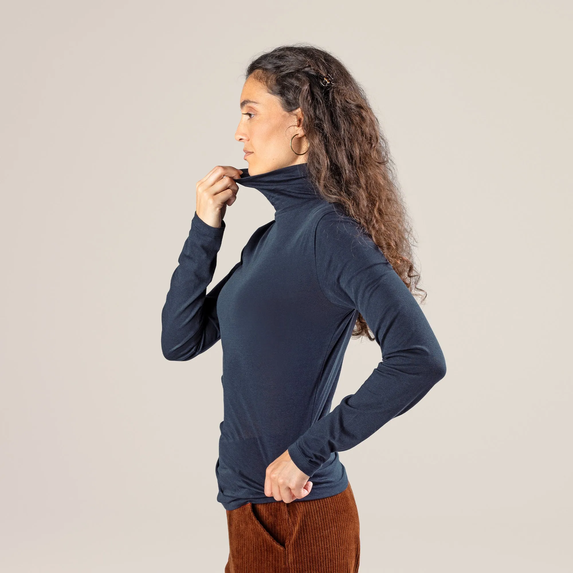 Organic Cotton Turtleneck T-shirt: Womens