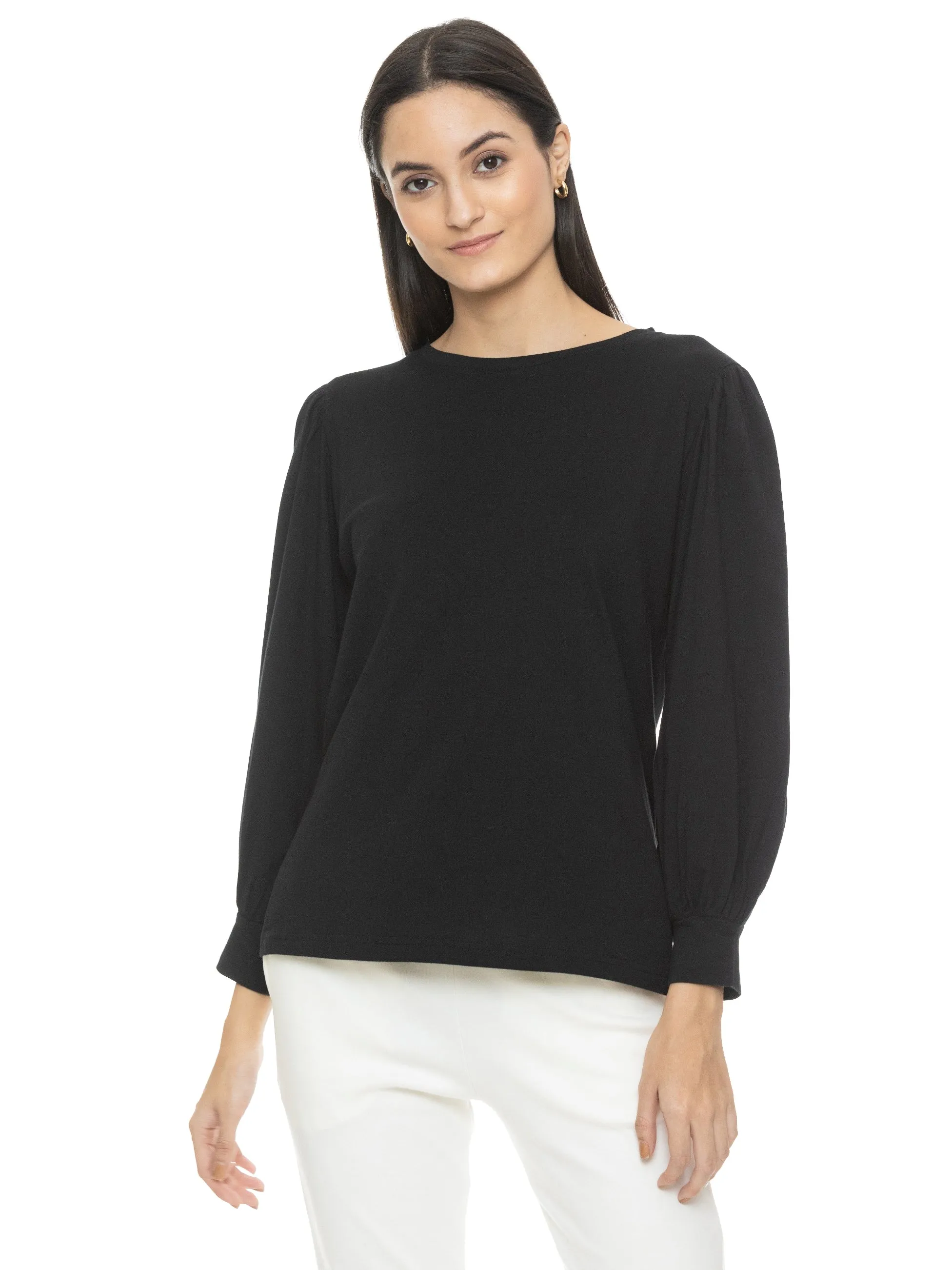 Organic Pima Long Sleeve Tee (Black)