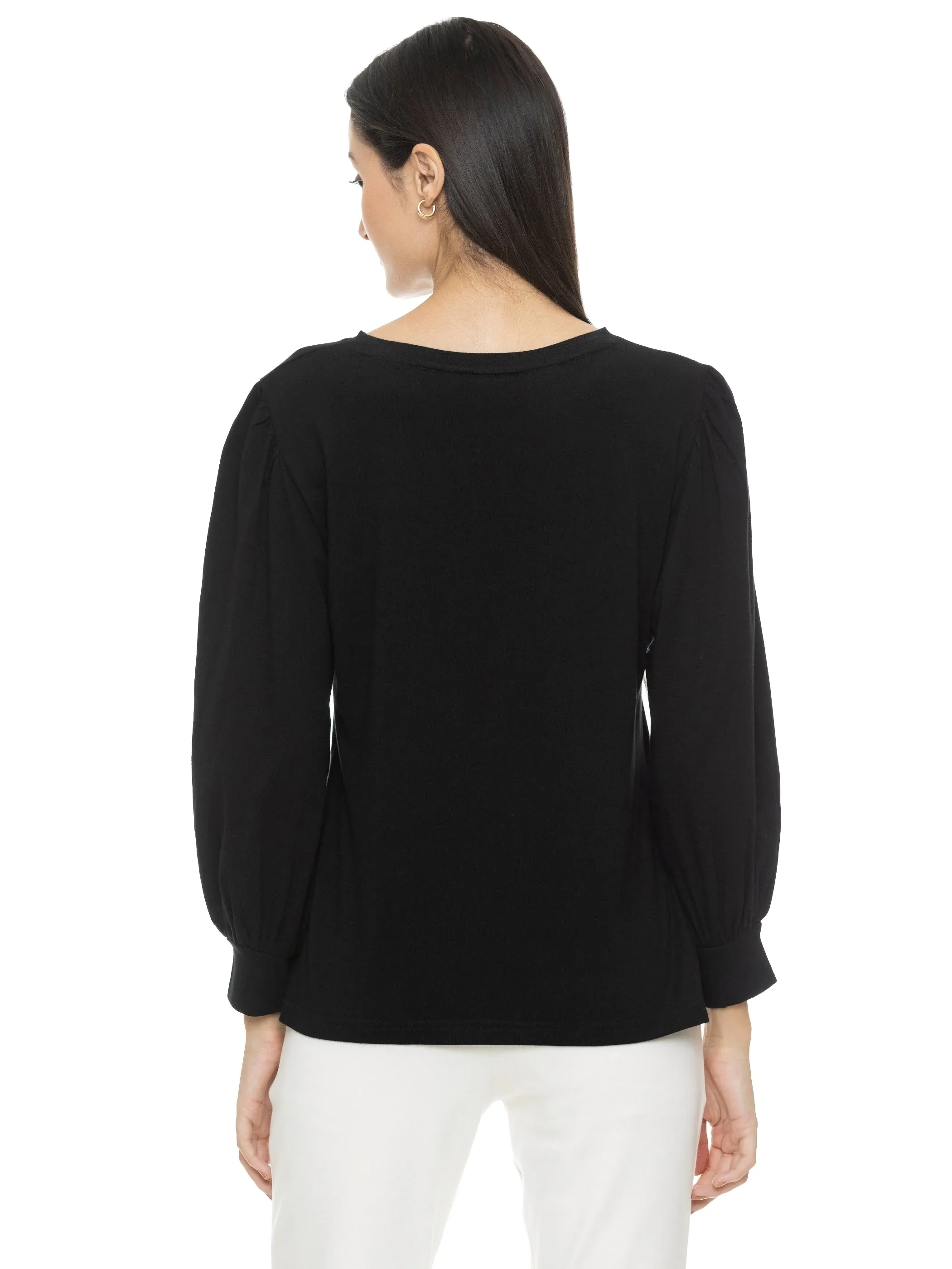 Organic Pima Long Sleeve Tee (Black)