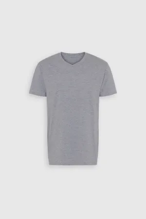 Organic V-Neck T-shirt, Light Grey