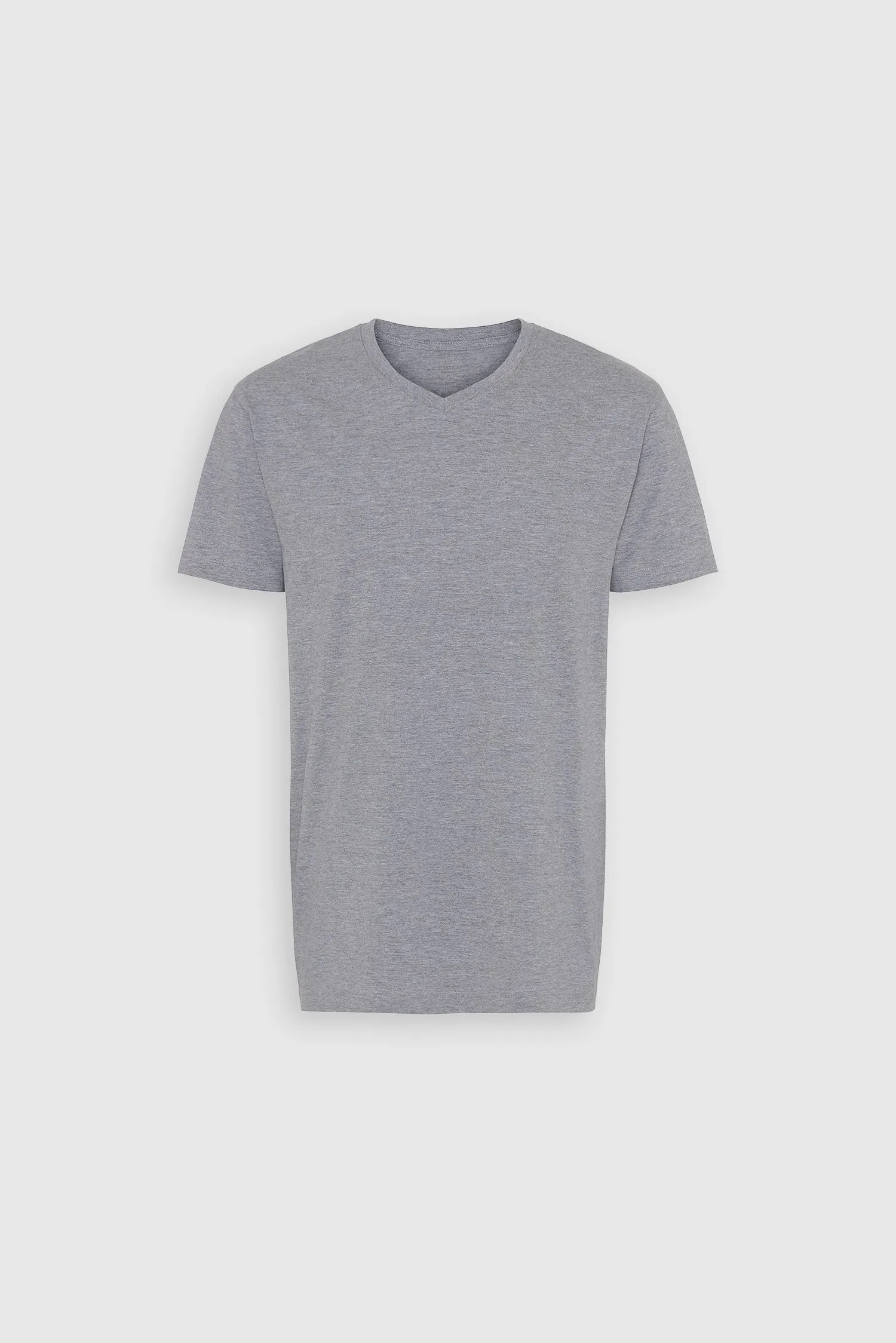 Organic V-Neck T-shirt, Light Grey