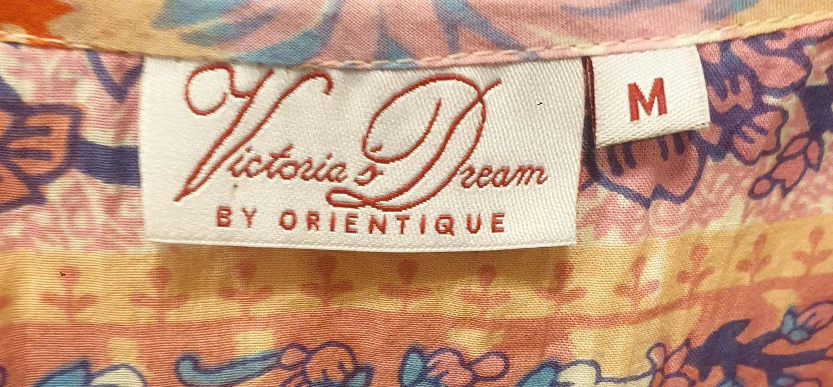 Orientique pink floral print dress size M / AU 12