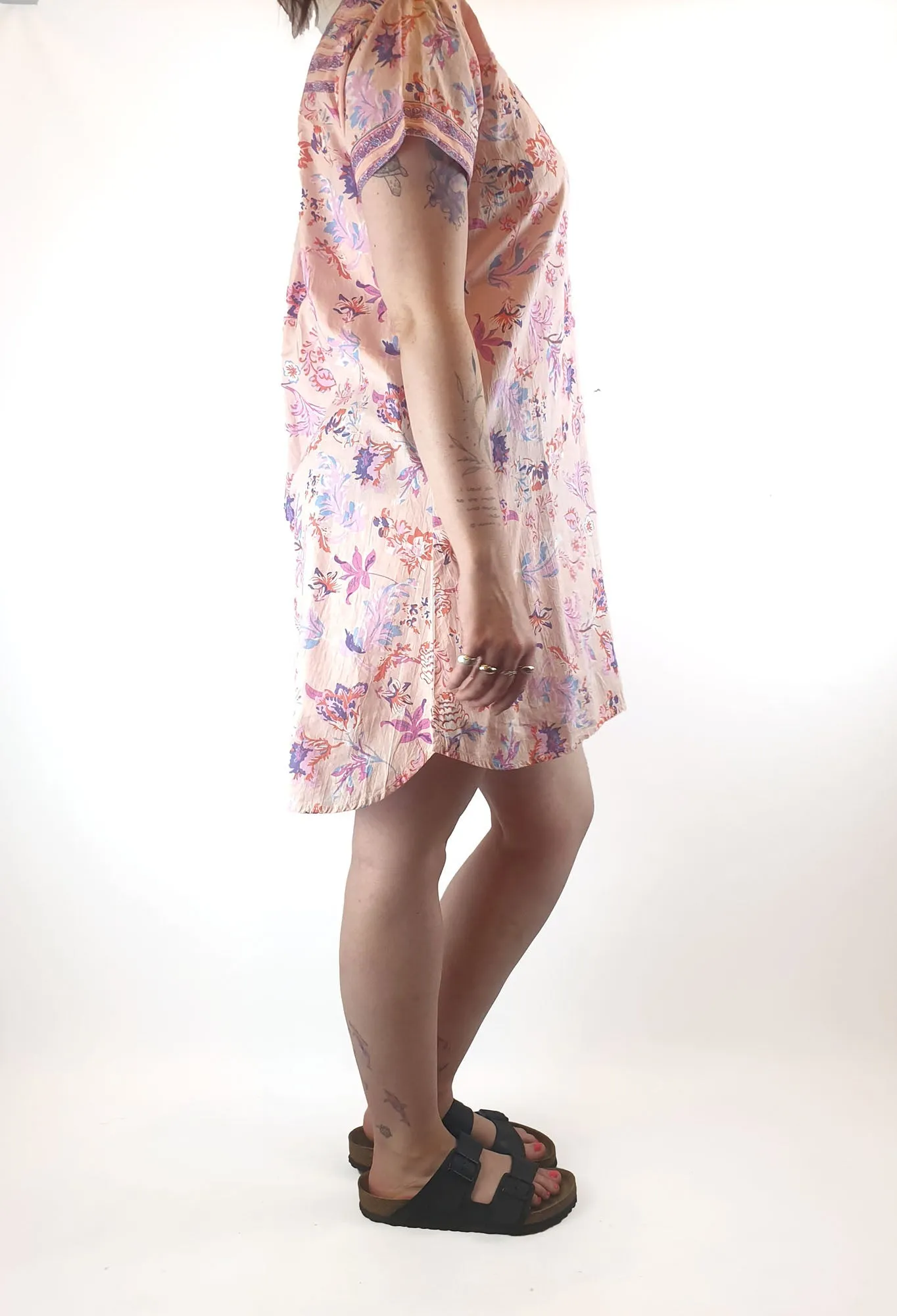 Orientique pink floral print dress size M / AU 12