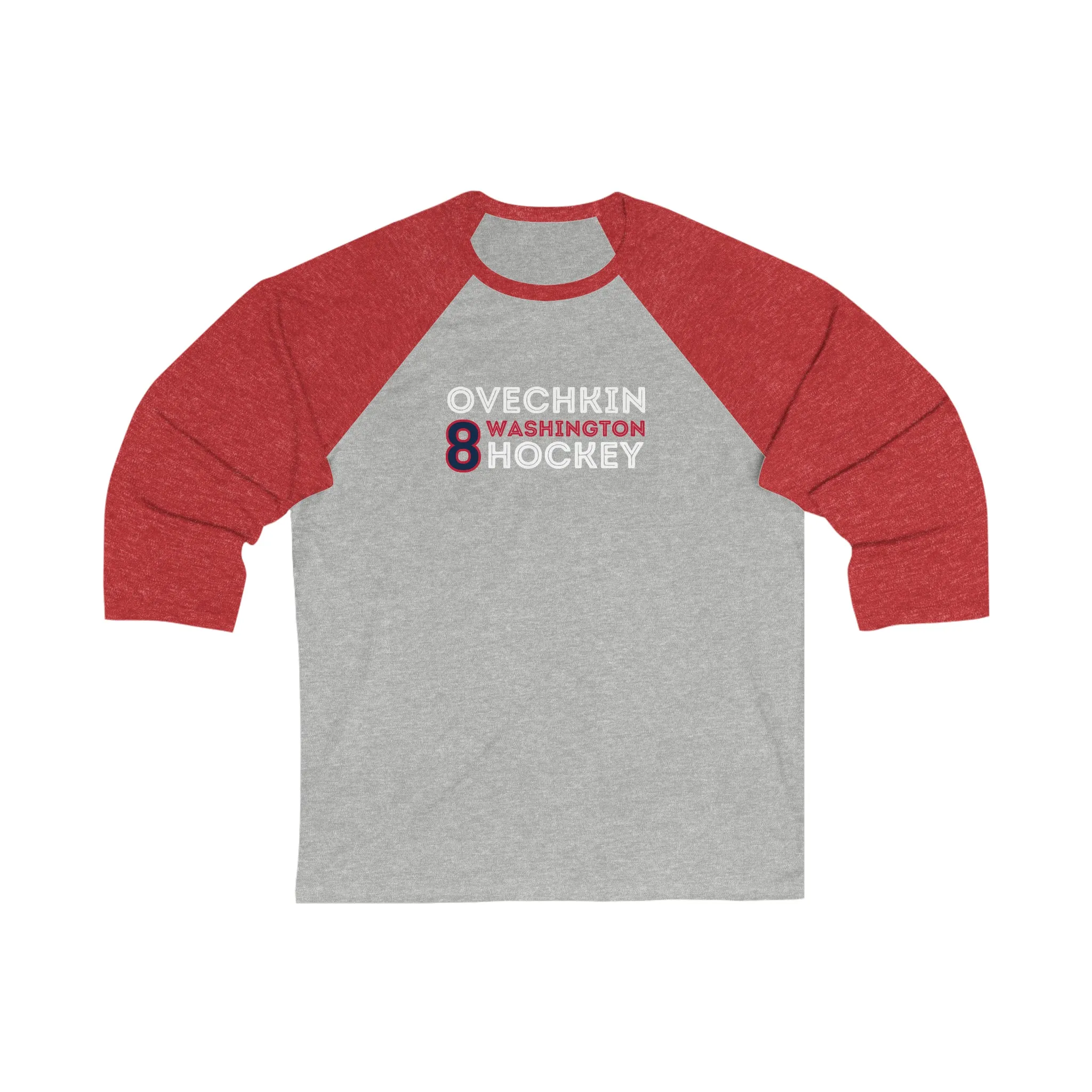 Ovechkin 8 Washington Hockey Grafitti Wall Design Unisex Tri-Blend 3/4 Sleeve Raglan Baseball Shirt