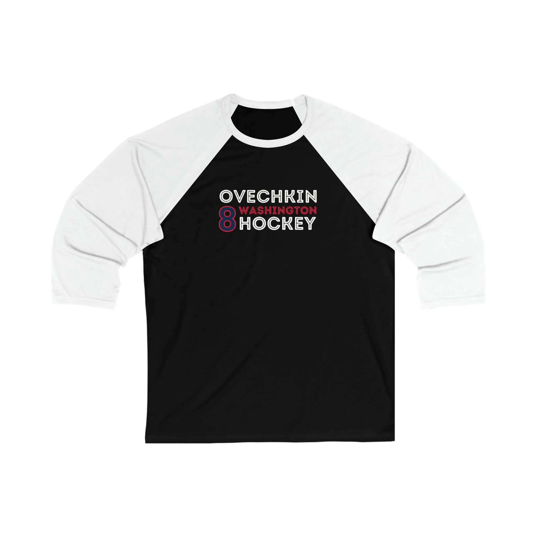 Ovechkin 8 Washington Hockey Grafitti Wall Design Unisex Tri-Blend 3/4 Sleeve Raglan Baseball Shirt