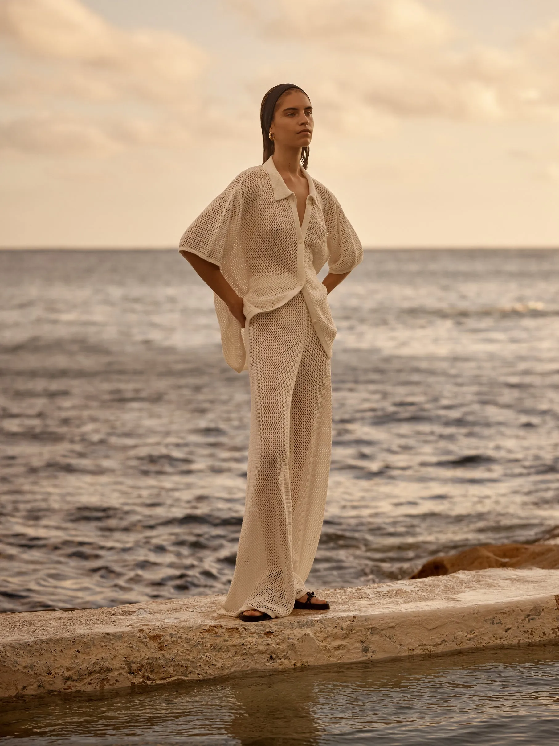 Oversized Holiday Shirt | Wide Leg Pant