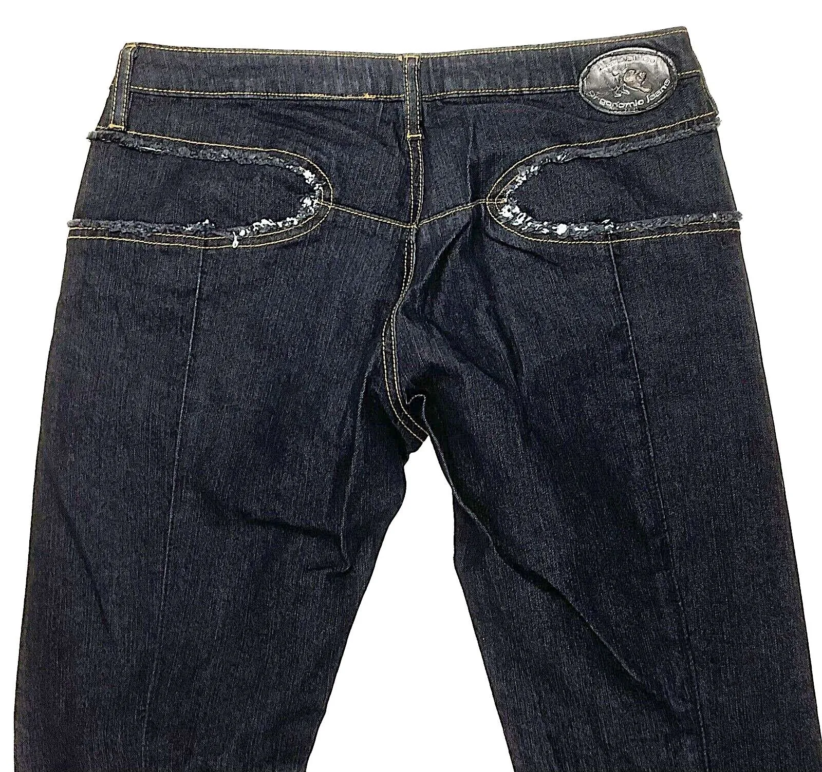 Parasuco Montreal.  Ergonomic Jeans Lycra/Denim Low Rise Flare Leg Thick Stitch