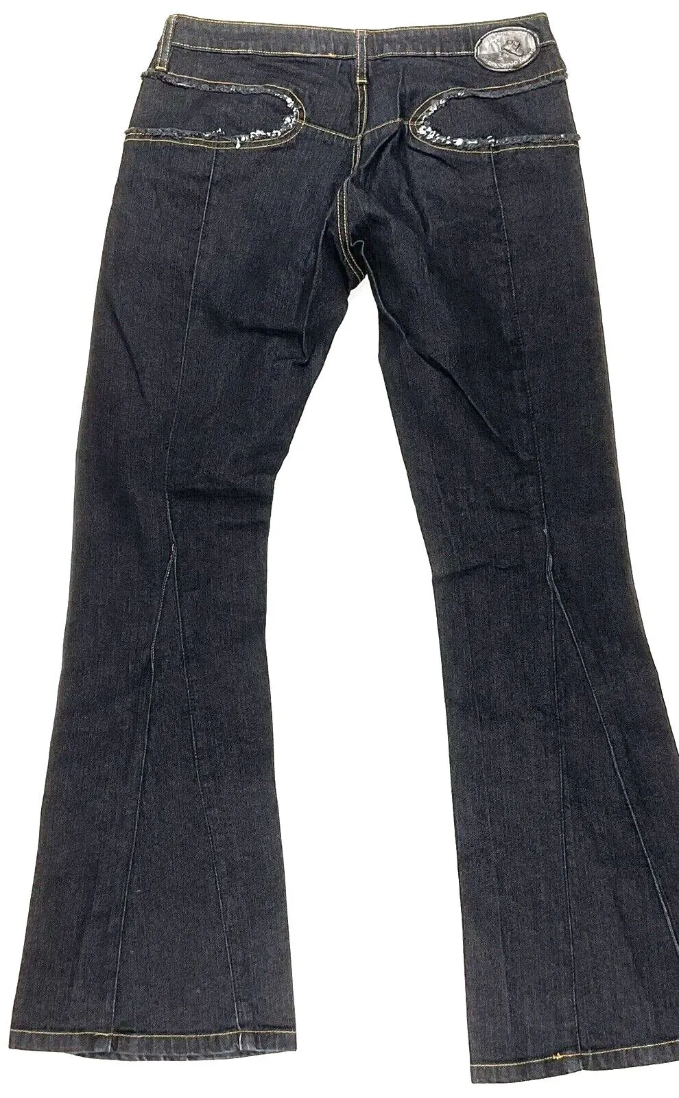 Parasuco Montreal.  Ergonomic Jeans Lycra/Denim Low Rise Flare Leg Thick Stitch
