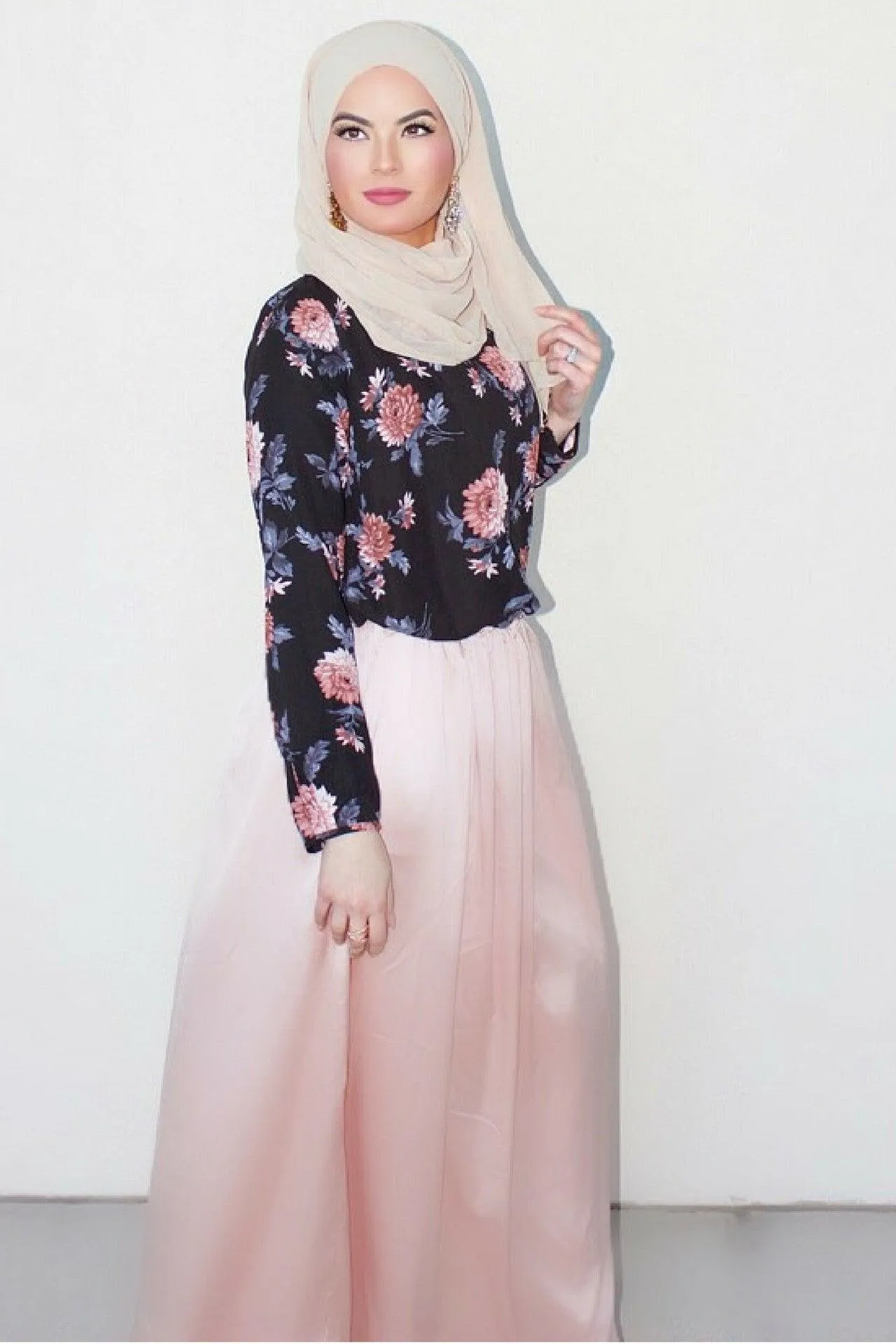 Peach Shell Maxi Skirt