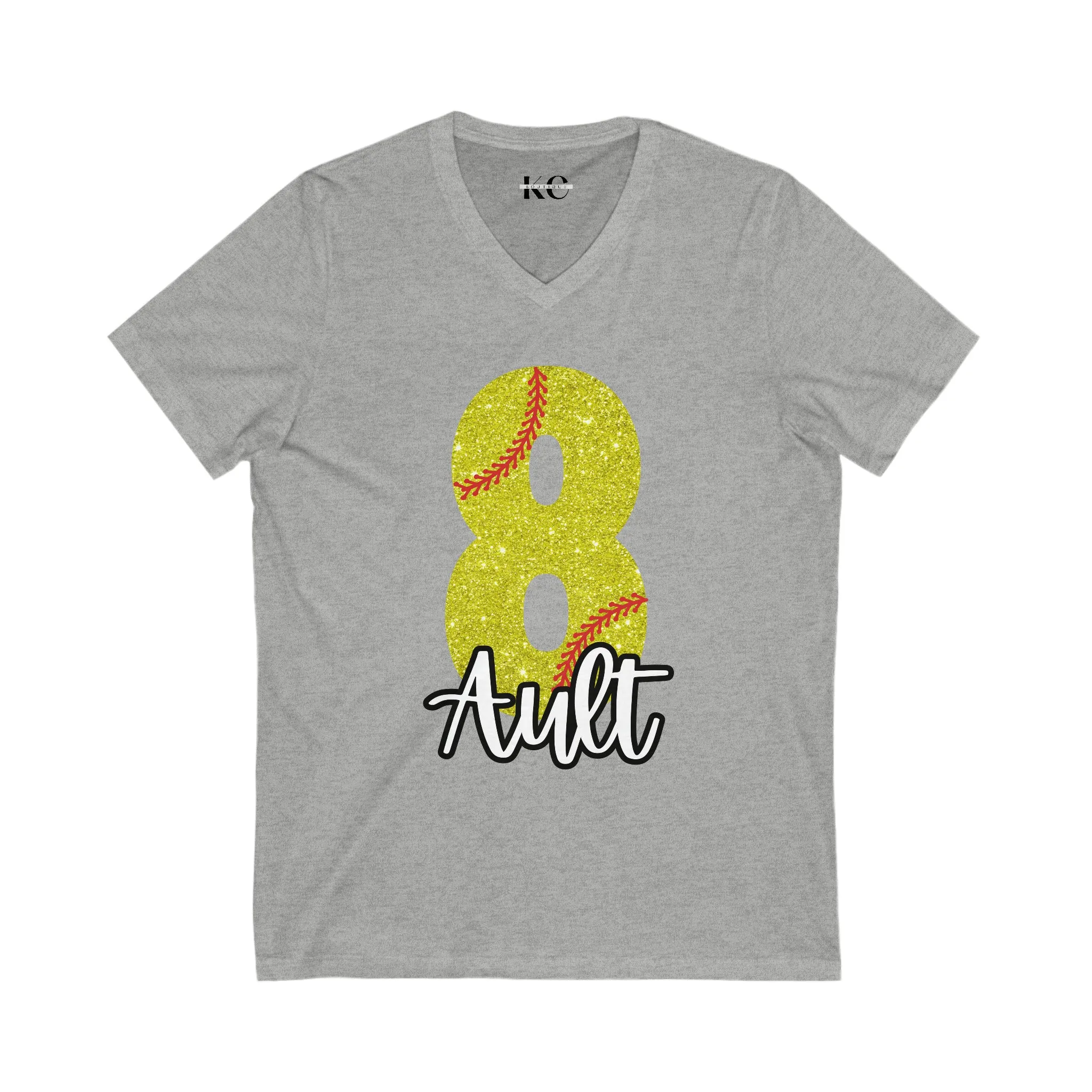 PERSONALIZED - Softball Name/Number V-Neck Short Sleeve Tee