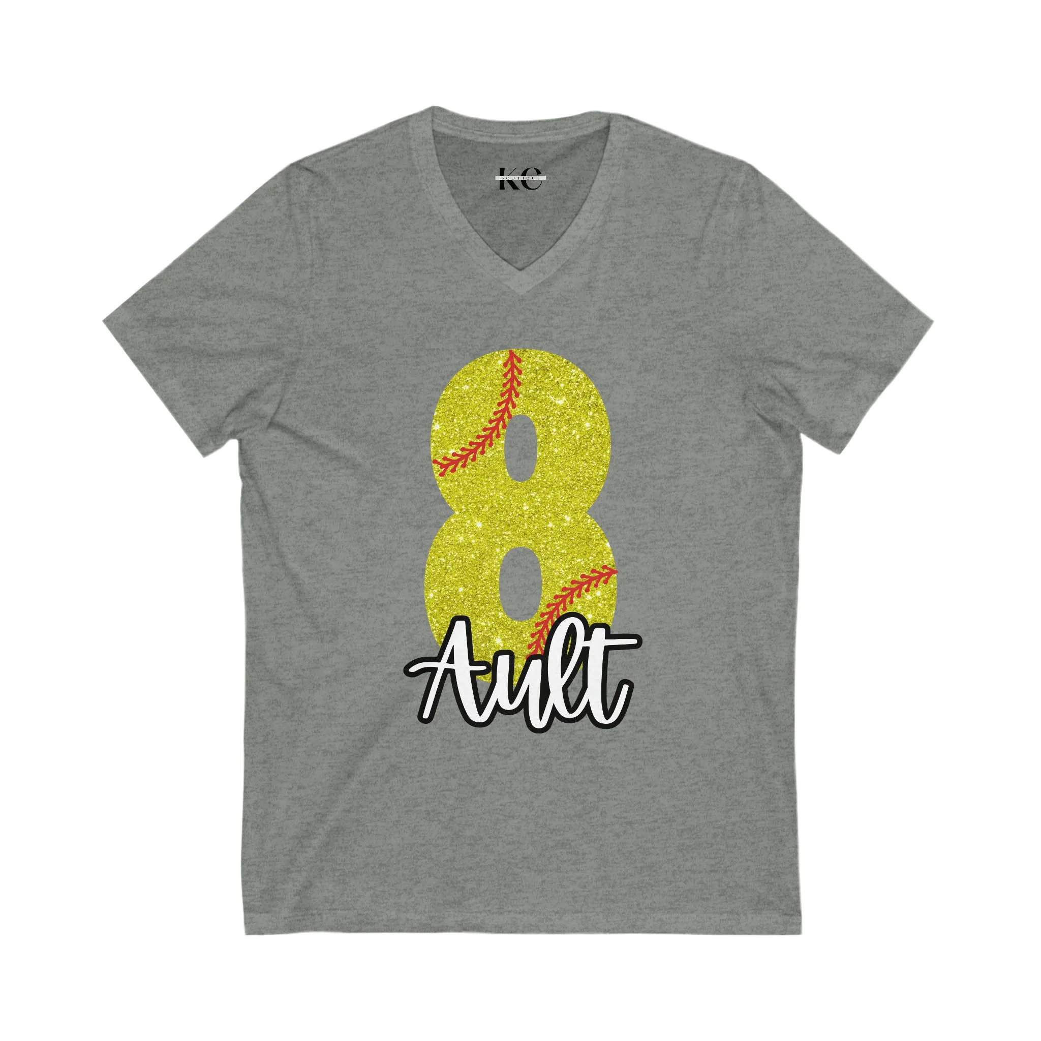 PERSONALIZED - Softball Name/Number V-Neck Short Sleeve Tee