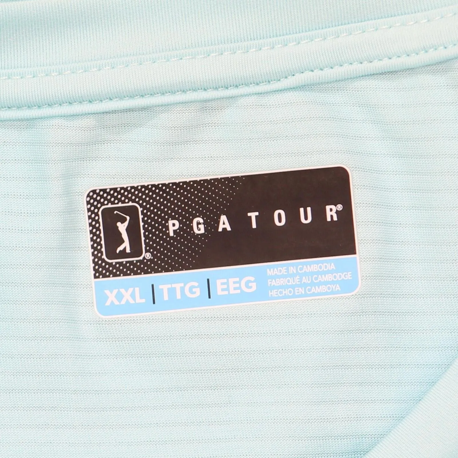 PGA Tour Mens Long Sleeve Active Golf Shirt 1678fa2bcd9844 Aqua Blue 2XL