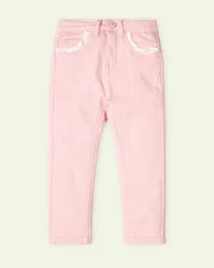 Pink Laced Slim fit Pants