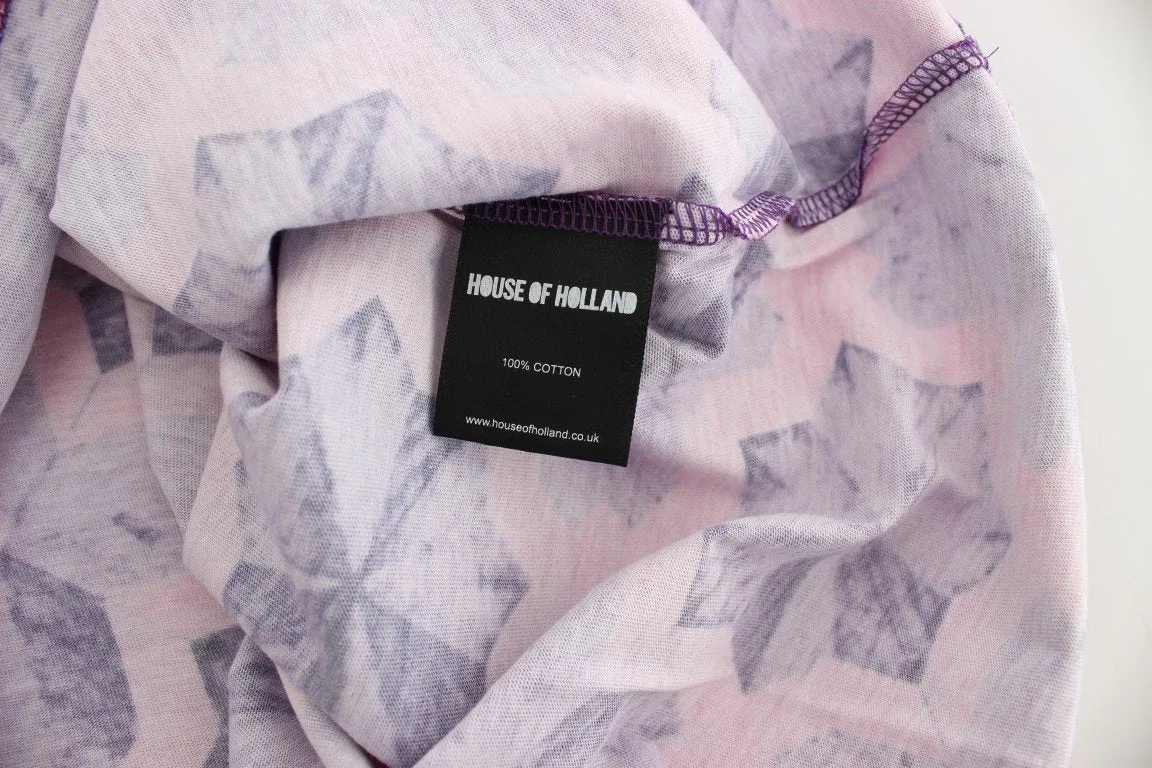 Pink Purple Cotton Motive T-shirt