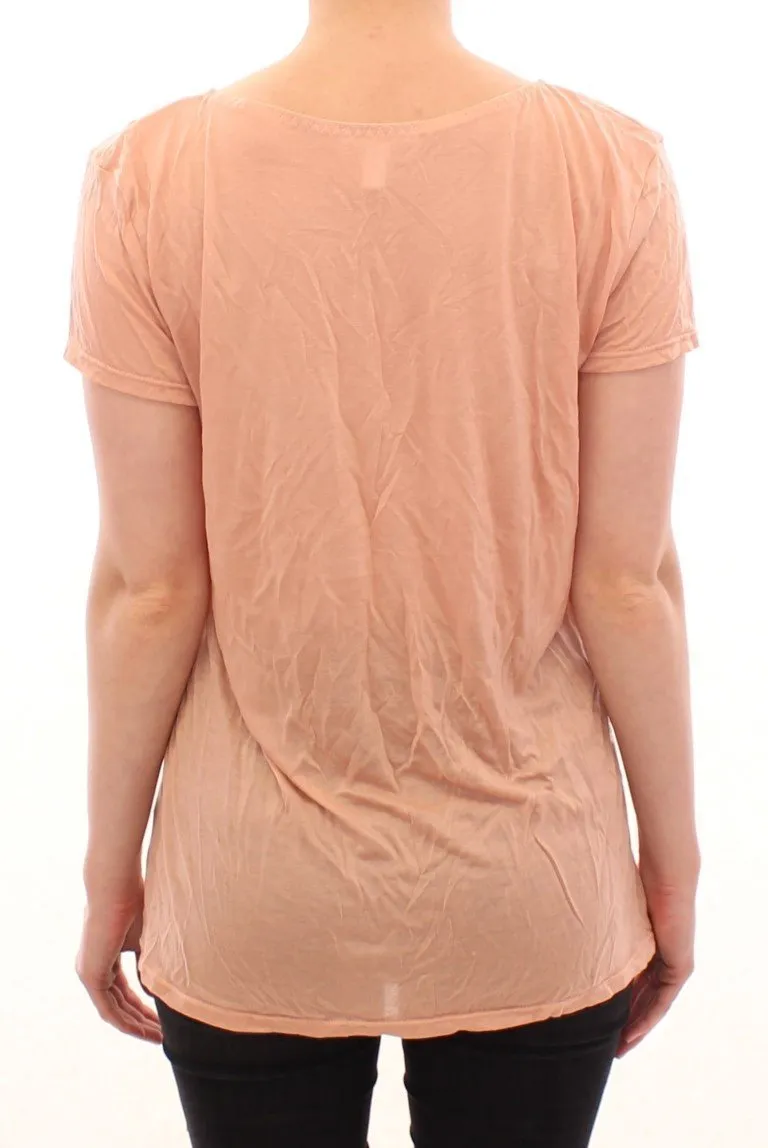 Pink shortsleeve crewneck t-shirt