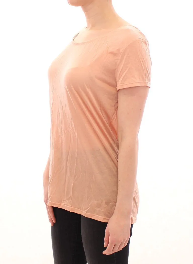 Pink shortsleeve crewneck t-shirt
